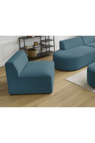 Chauffeuse Rousseau - Bleu canard - 1 place - En velours côtelé