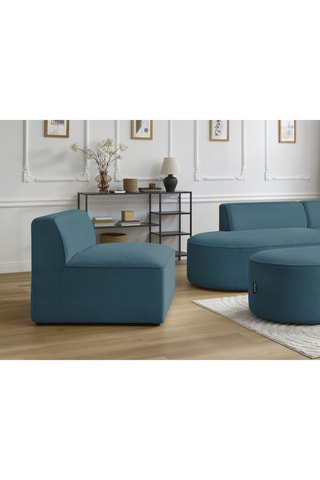 Chauffeuse Rousseau - Bleu canard - 1 place - En velours côtelé