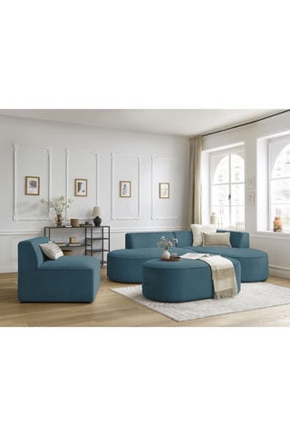 Chauffeuse Rousseau - Bleu canard - 1 place - En velours côtelé