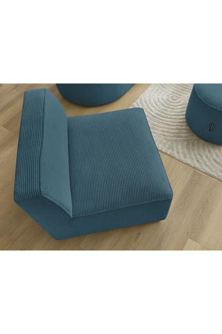 Chauffeuse Rousseau - Bleu canard - 1 place - En velours côtelé