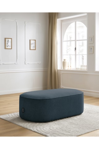 Pouf Rousseau - Gris foncé chiné - En tissu