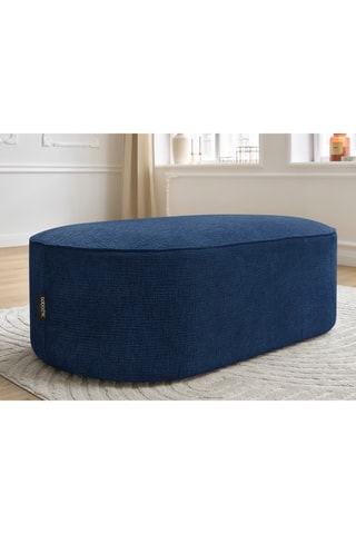 Pouf Rousseau - Bleu foncé - En tissu texturé
