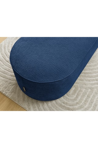 Pouf Rousseau - Bleu foncé - En tissu texturé
