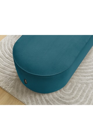 Pouf Rousseau - Bleu canard - Toucher velours