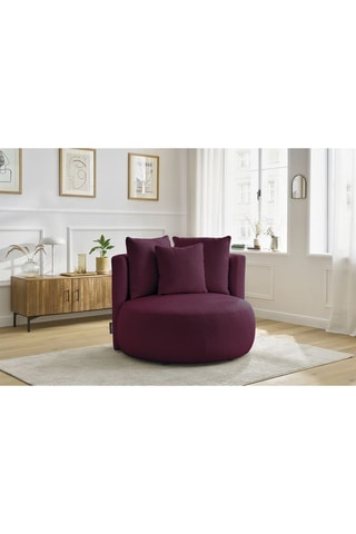 Fauteuil César - Violet - En tissu bouclette