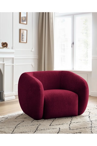 Fauteuil Céline - Rouge - En tissu texturé
