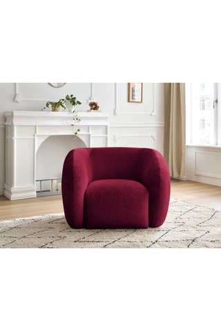 Fauteuil Céline - Rouge - En tissu texturé