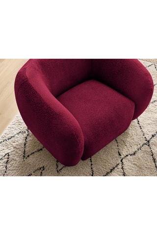 Fauteuil Céline - Rouge - En tissu texturé