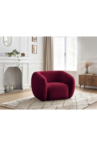 Fauteuil Céline - Rouge - En tissu texturé