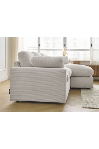 Canapé d'angle réversible Belair - Beige - 3 places - En velours côtelé