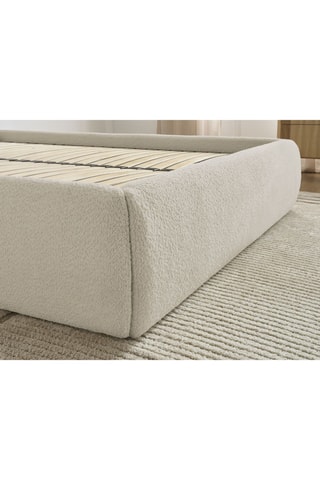 Sommier coffre Inera - Beige - En Tissu bouclette
