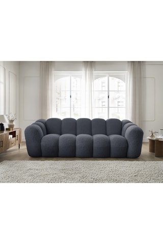 Canapé Hippolyte - Gris foncé - 3 places - En tissu bouclette