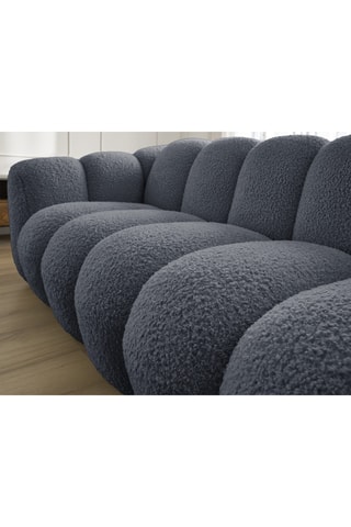 Canapé Hippolyte - Gris foncé - 3 places - En tissu bouclette