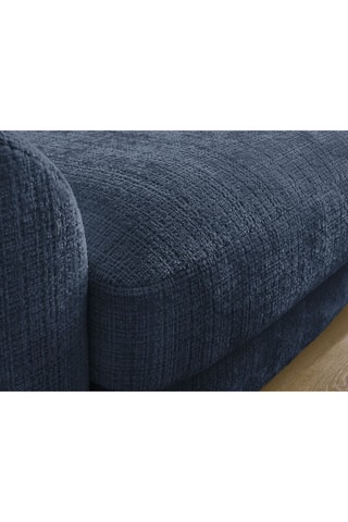 Canapé d'angle droit Leonore - Bleu foncé - 3 places - En tissu texturé