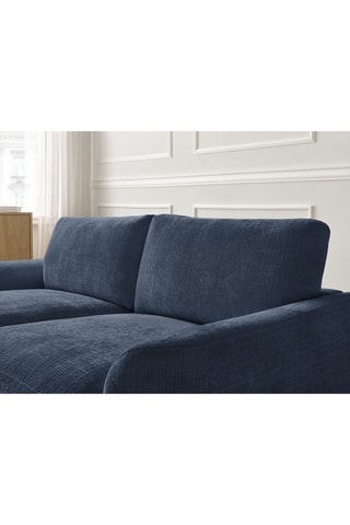 Canapé d'angle gauche Leonore - Bleu foncé - 3 places - En tissu texturé