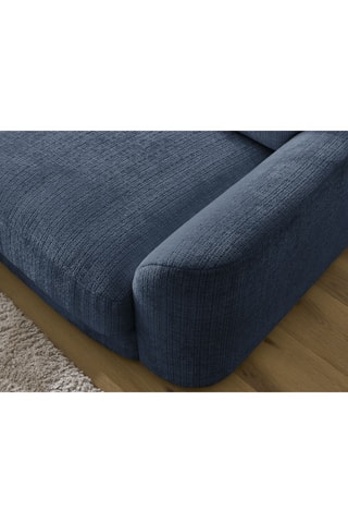 Canapé d'angle gauche Leonore - Bleu foncé - 3 places - En tissu texturé