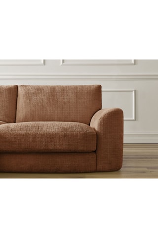 Canapé d'angle gauche Leonore - Orange - 3 places - En tissu texturé