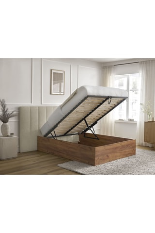 Lit-coffre avec sommier Timo - Tissu bouclette