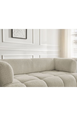 Canapé Alya- Beige - 2 places - En tissu bouclette