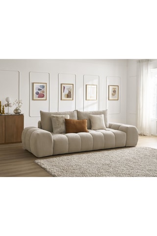 Canapé Everest - Beige - 3 places - En tissu velours texturé