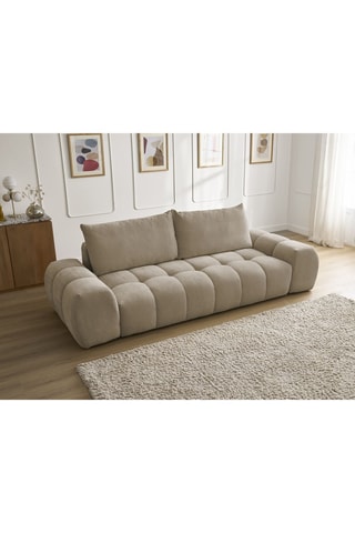 Canapé Everest - Beige - 3 places - En tissu velours texturé