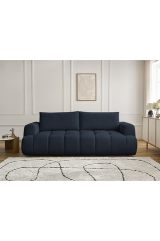 Canapé convertible Fuji - Gris foncé - 3 places - En tissu velours lisse