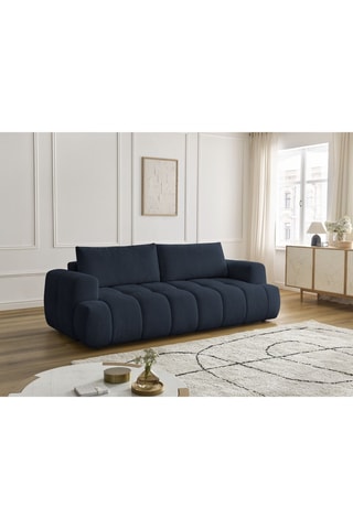 Canapé convertible Fuji - Gris foncé - 3 places - En tissu velours lisse