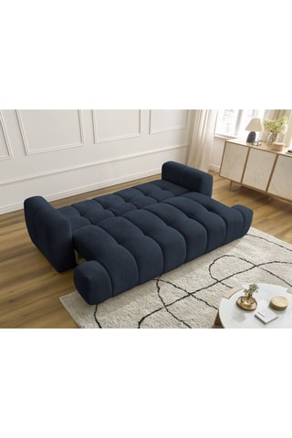 Canapé convertible Fuji - Gris foncé - 3 places - En tissu velours lisse