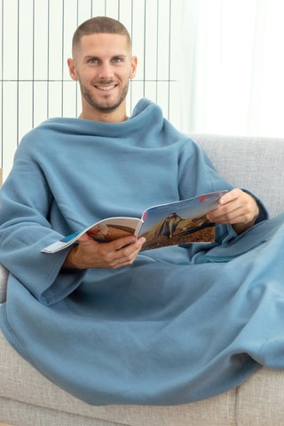 Deken met Mouwen Blauw