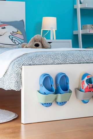 Uitneembaar Schoenenrek Grijs en Groen