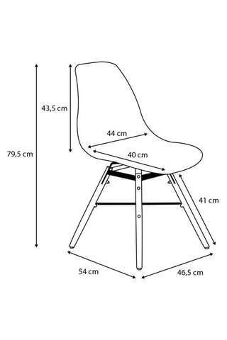 2 chaises Arkken - Pieds en hêtre - 46 x 45 x 81,5 cm
