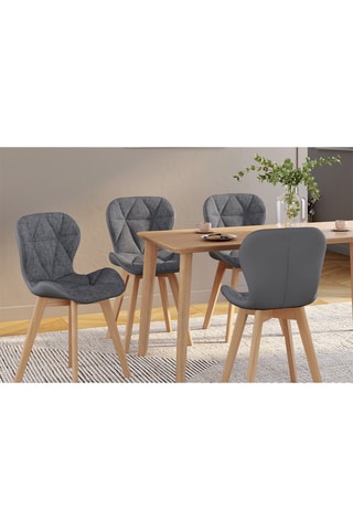 4 chaises Gladys - Gris et naturel
