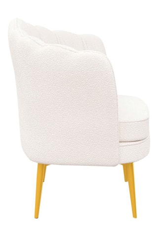 Fauteuil Arielle - Blanc et doré - Velours