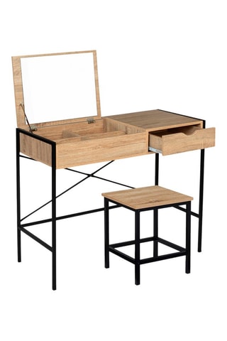 Coiffeuse et tabouret Alana - Blanc