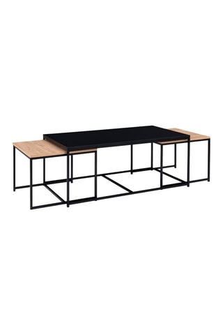 3 tables basses Liverpool - 
Noir et naturel