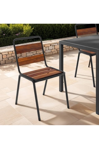 6 chaises de jardin Acacia