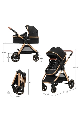 3-in-1 Buggy Esme - Zwart - Vanaf de geboorte - T/m 22 kg