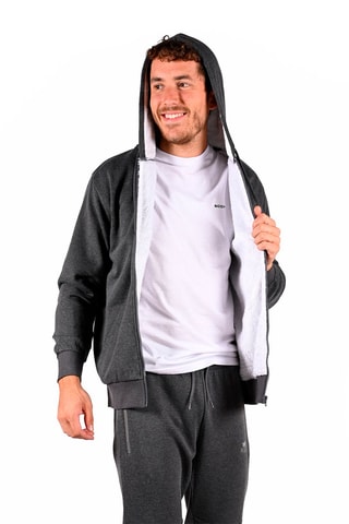 Cardigan con cappuccio Sherpor - Carbone melange