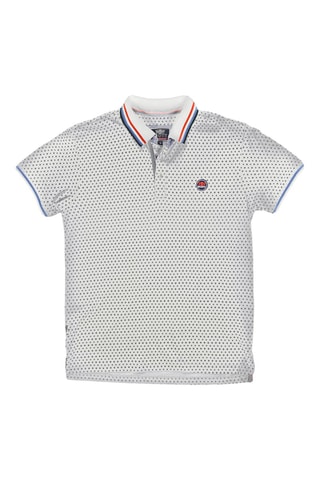 Polo Pekan - Branco e azul-marinho