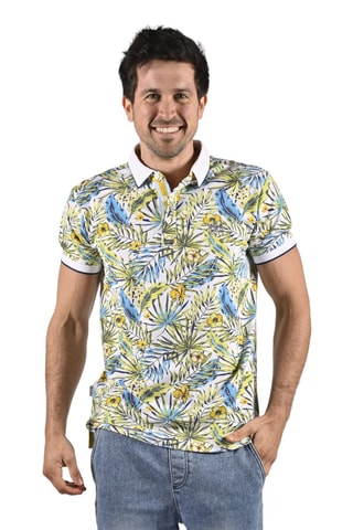 Polo Popole - Branco e amarelo