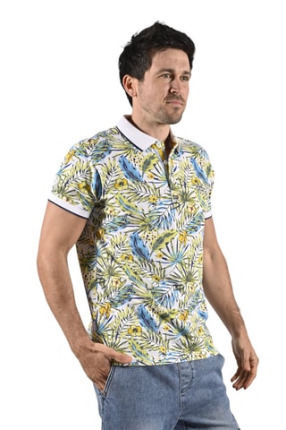 Polo Popole - Branco e amarelo