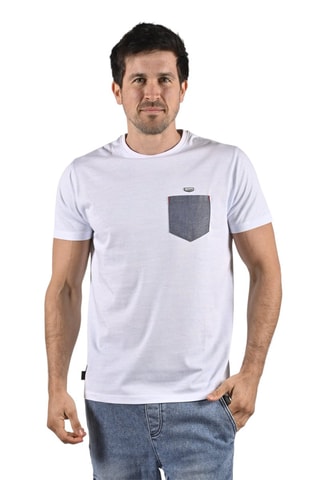 T-shirt Option - Branco e azul