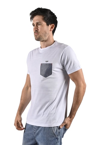 T-shirt Option - Branco e azul