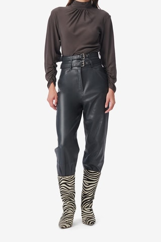 Gedrapeerde Zijde Top Gelisa - Donkergrijs