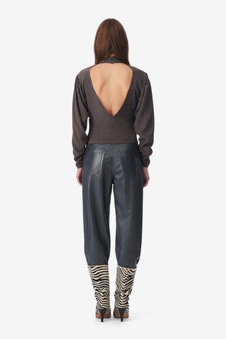 Gedrapeerde Zijde Top Gelisa - Donkergrijs