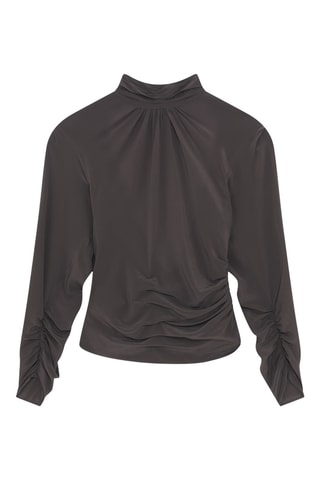 Gedrapeerde Zijde Top Gelisa - Donkergrijs