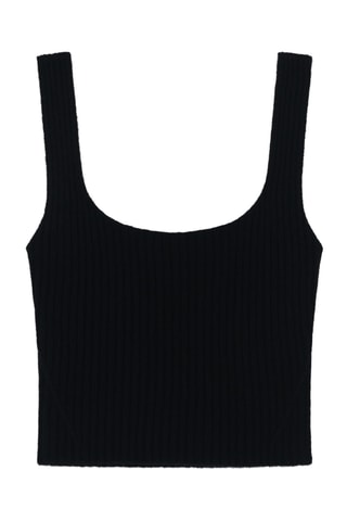 Wollen en Kasjmier Crop Top Kiwa - Zwart