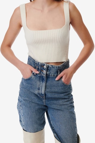 Wollen en Kasjmier Crop Top Kiwa - Ecru