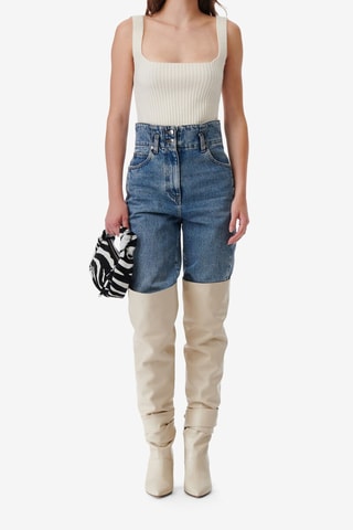 Wollen en Kasjmier Crop Top Kiwa - Ecru