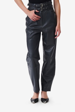 Lamsleren Broek Hoge Taille Bratis - Antraciet